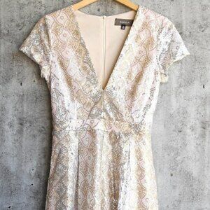 Sequin Party Romper in Champagne by 4SI3NNA‎ size small Swifty Glitter Showgirl